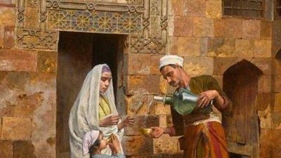حكاية الزوج والعجوز والقطع الذهبيه