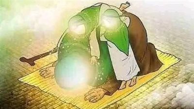 سيدنا النبى كان جالسآ فى المسجد فجائته السيده فاطمه الزهراء تبكي